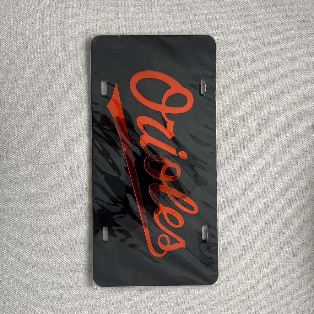 Baltimore Orioles MLB Black Acrylic Lasercut License Plate Wincraft